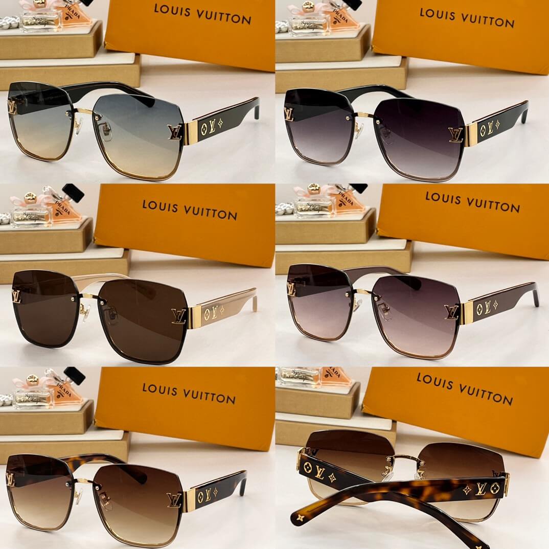 Louis Vuitton LV Gloria Square Sunglasses – Gold & Brown - Image 5