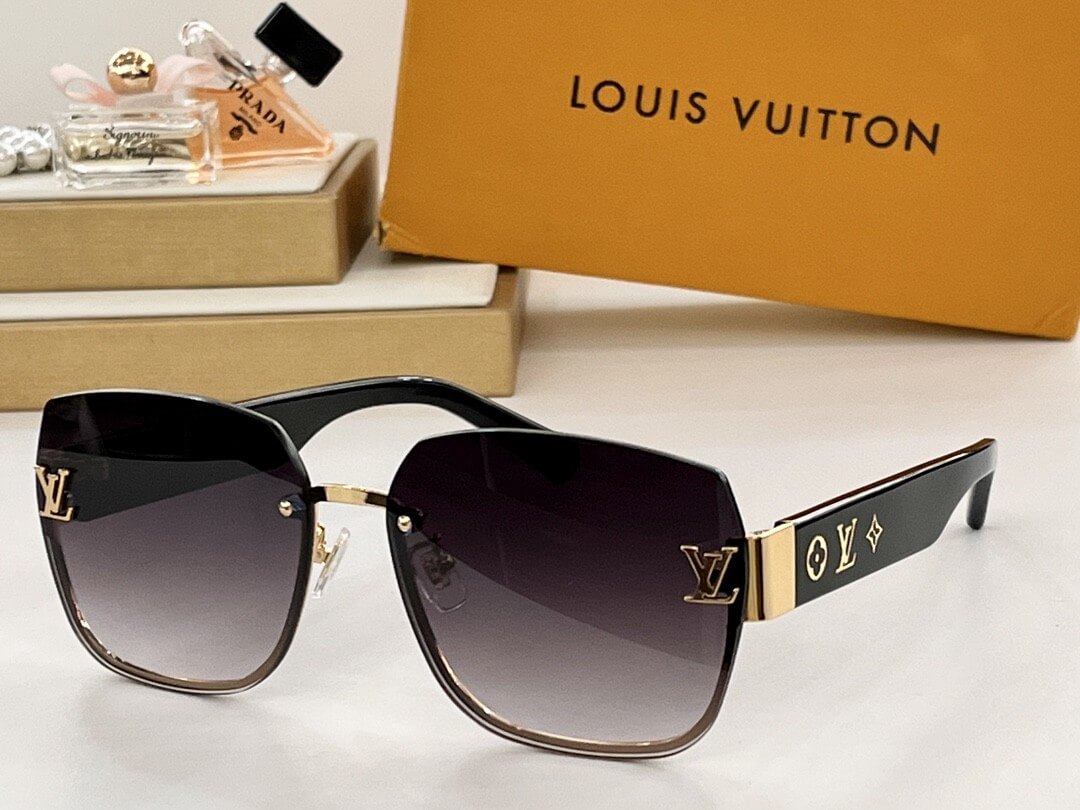 Louis Vuitton LV Gloria Square Sunglasses – Gold & Brown