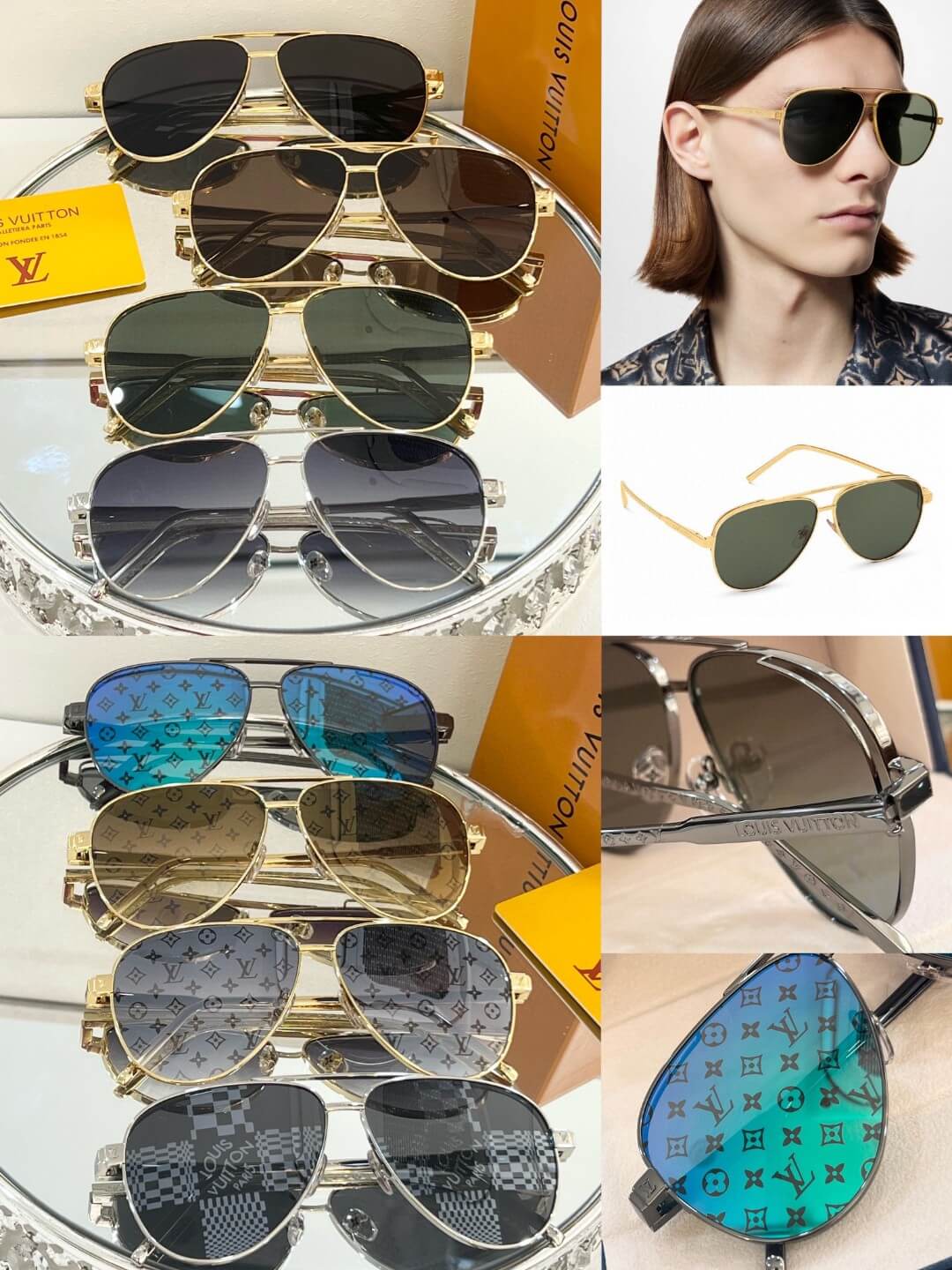 Louis Vuitton LV Rise Metal Square Sunglasses in Monogram Design - Image 2