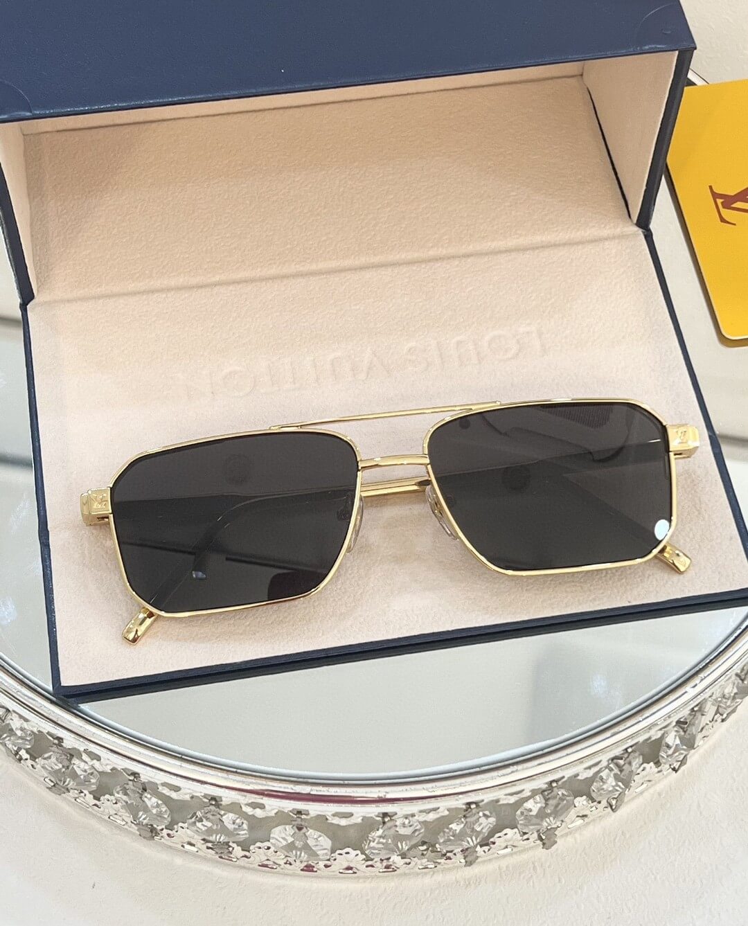 Louis Vuitton LV Rise Metal Square Sunglasses in Monogram Design