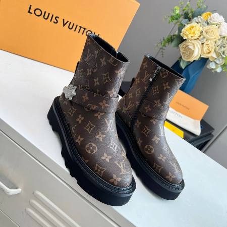 Louis Vuitton Laureate Platform Desert Boot in Brown Monogram Canvas