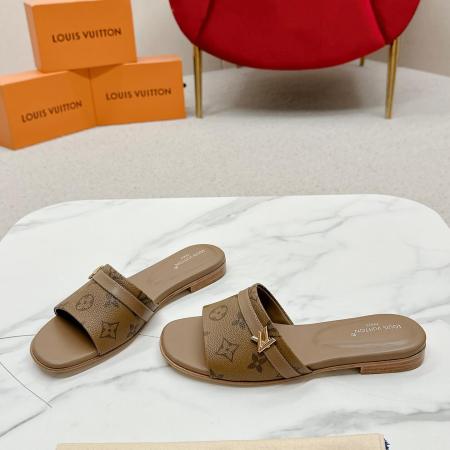 Louis Vuitton Lock It Flat Mule - Monogram Canvas - Brown