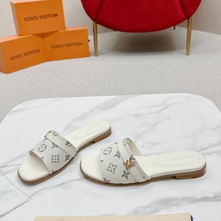 Louis Vuitton Lock It Flat Mules in Monogram Empreinte Leather
