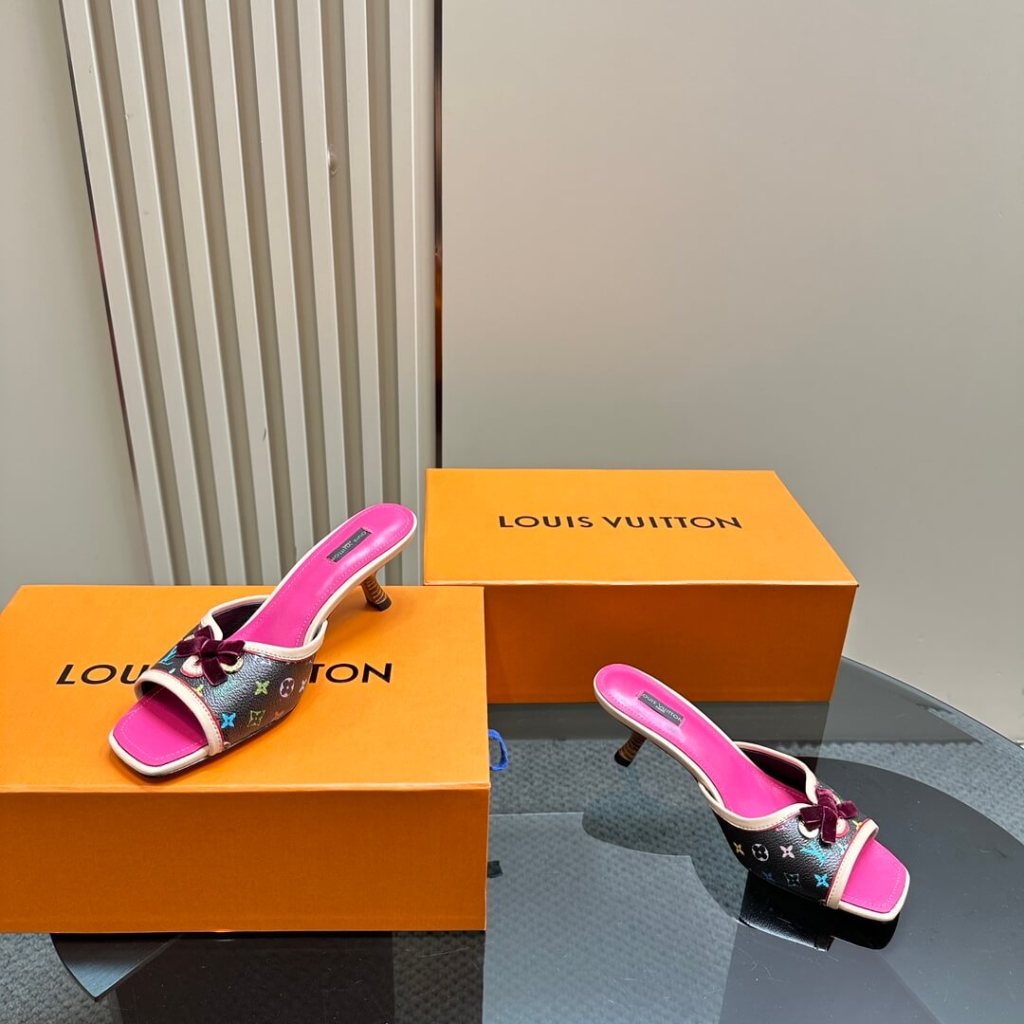Louis Vuitton Neo Revival Kitten Heel Mule - Monogram Empreinte Leather with Bow