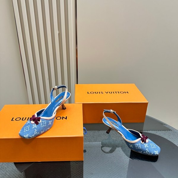 Louis Vuitton Neo Revival Slingback Pumps in Denim Monogram