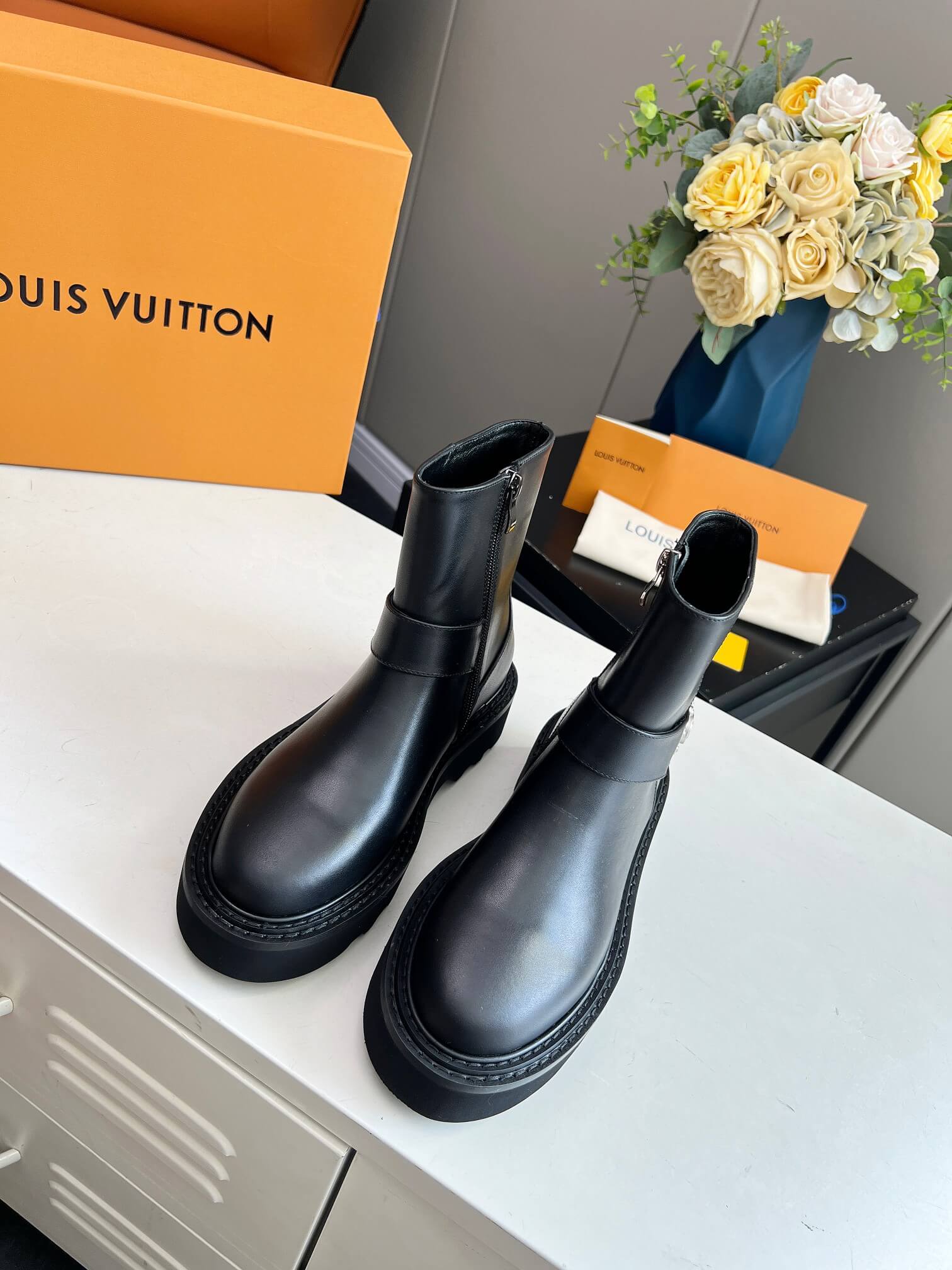 Louis Vuitton Pillow Comfort Ankle Boot in Black Leather - Image 3