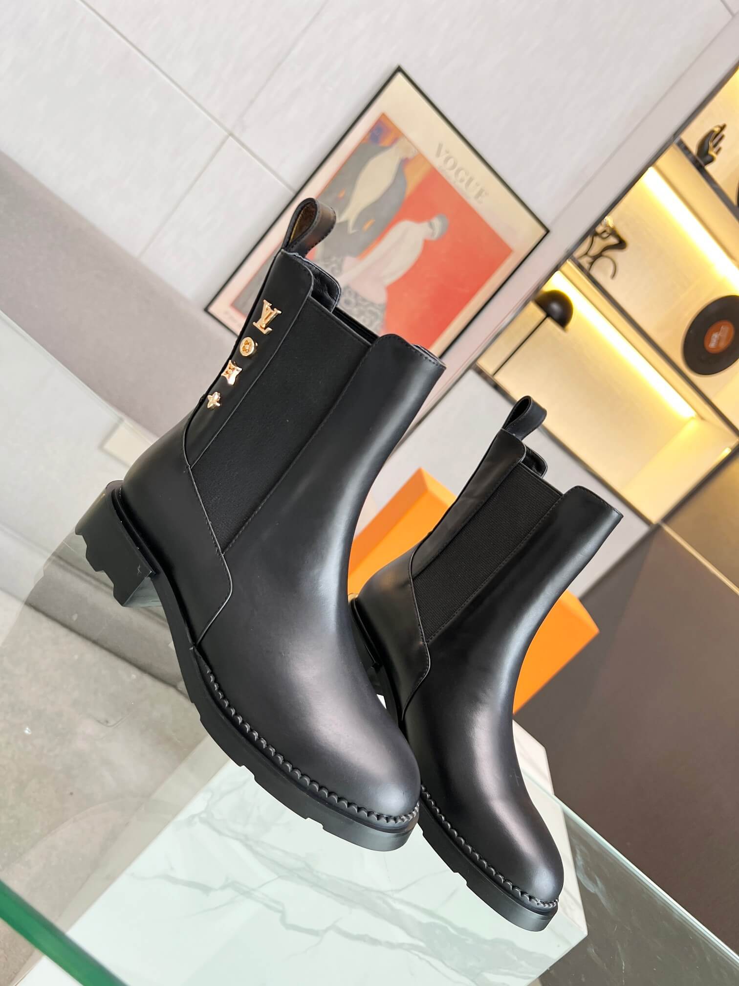 Louis Vuitton Silhouette Ankle Boot in Black – Bold Elegance for Every Step - Image 2