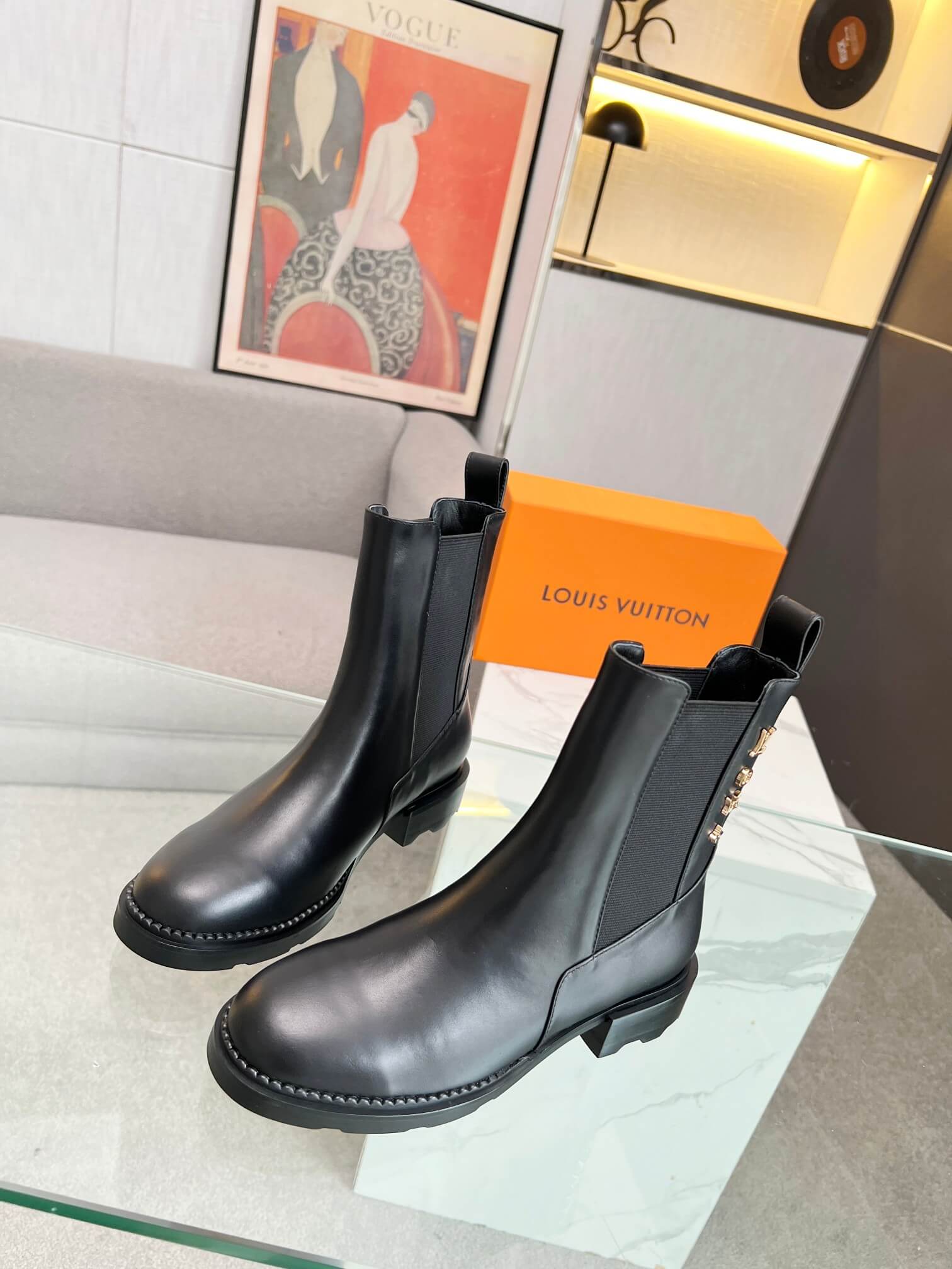 Louis Vuitton Silhouette Ankle Boot in Black – Bold Elegance for Every Step