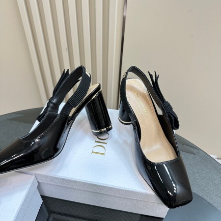 Dior Miss Dior Black Patent Leather Slingback Heels