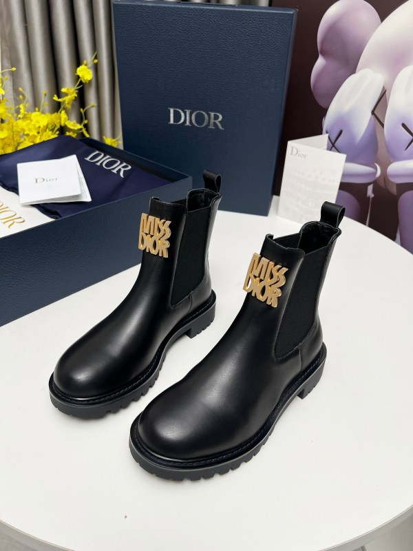 Dior Miss Dior Chelsea Black Smooth Calfskin Boots
