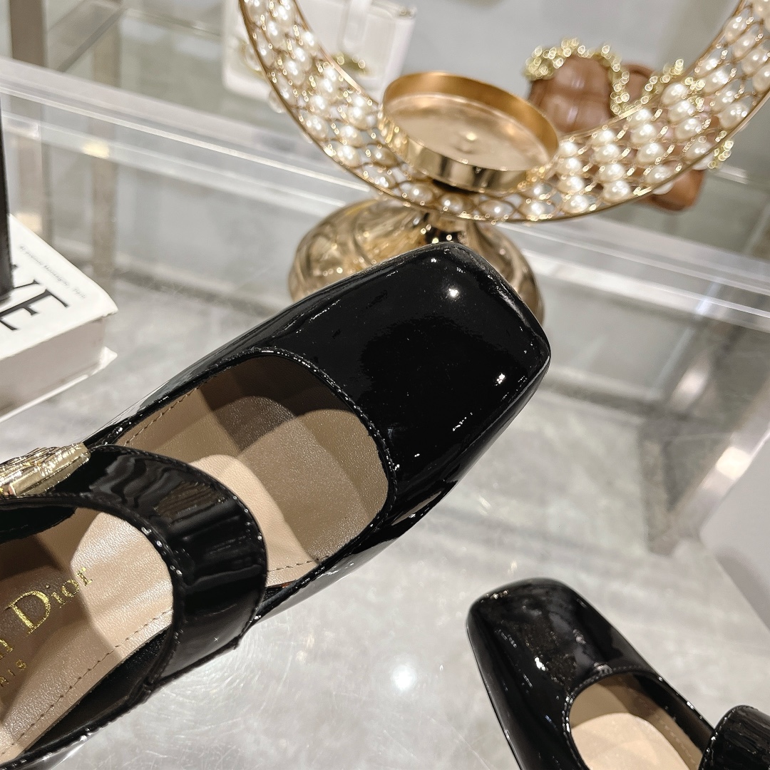Miss Dior Mary Jane Black Patent Pumps - Image 9
