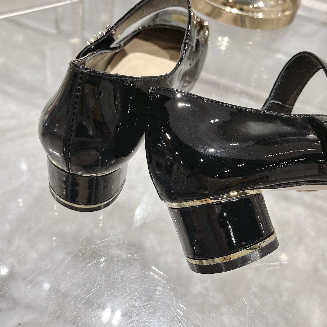 Miss Dior Mary Jane Black Patent Pumps - Image 8