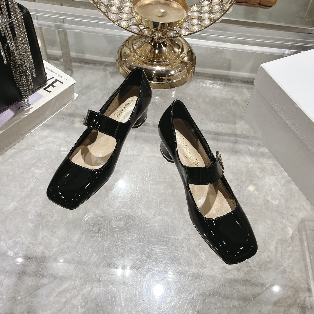 Miss Dior Mary Jane Black Patent Pumps