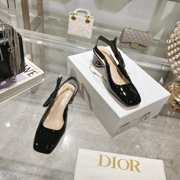 Dior Miss Dior Slingback Black Patent Leather Pump