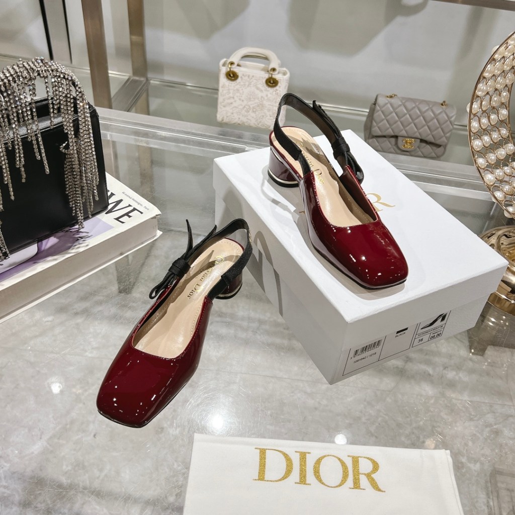 Dior Miss Dior Slingback Red Patent Leather Pumps
