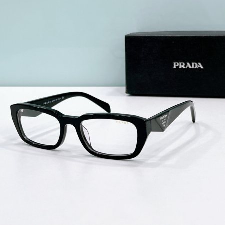 Prada PR B06S Rectangular Eyeglasses - Black, Grey, and Tortoise