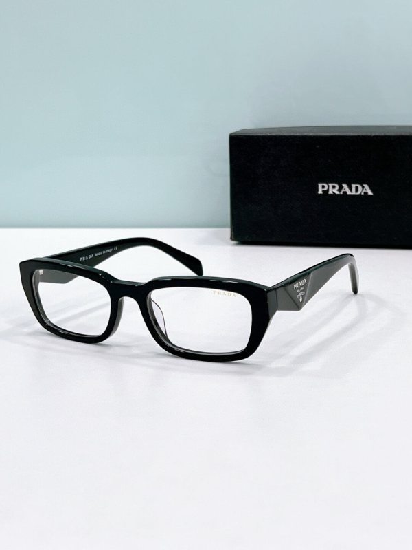 Prada PR B06S Rectangular Eyeglasses - Black, Grey, and Tortoise