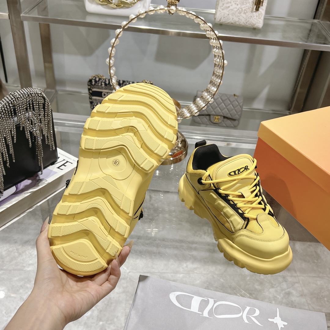 Dior x Lewis Hamilton Snow Derby Yellow Sneaker - Image 4
