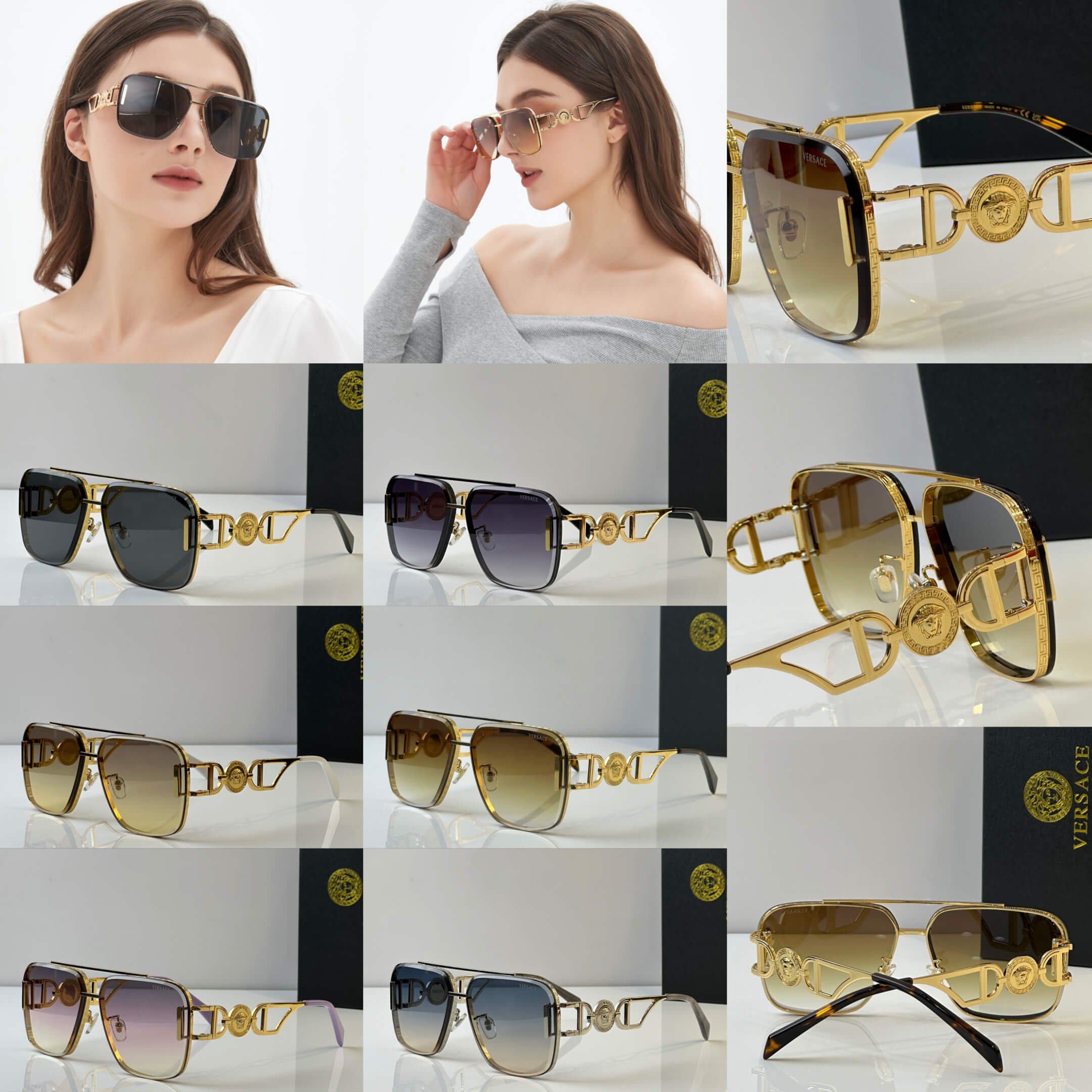Versace Medusa Aviator Sunglasses - Image 11