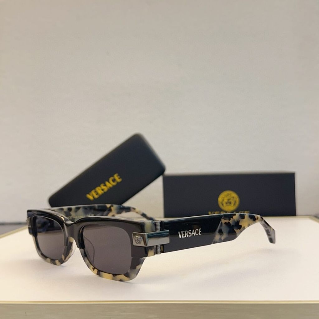 Versace VE4416U Men's Square Sunglasses - White, Black, Gray, Green