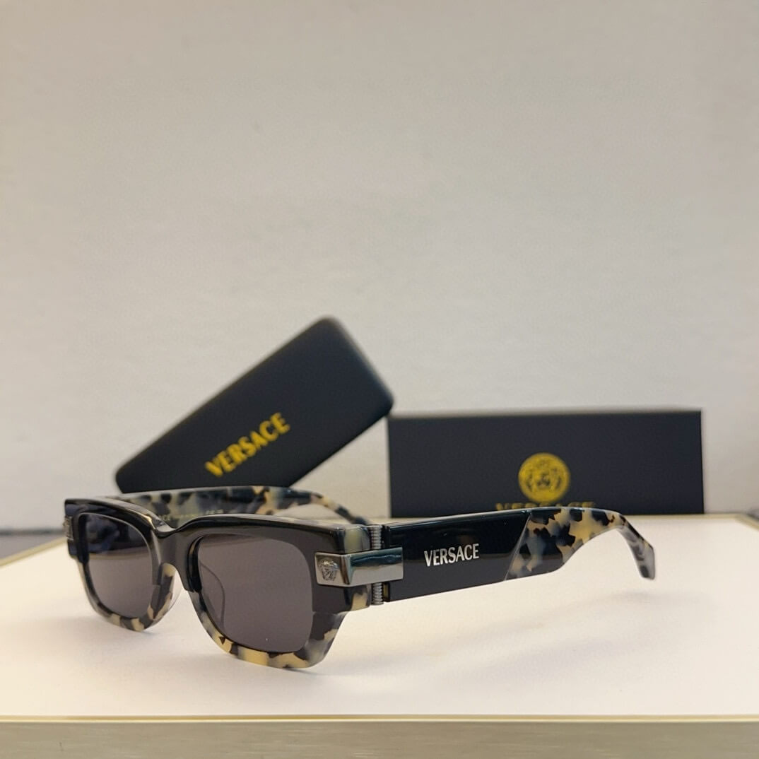 Versace VE4416U Men's Square Sunglasses - White, Black, Gray, Green