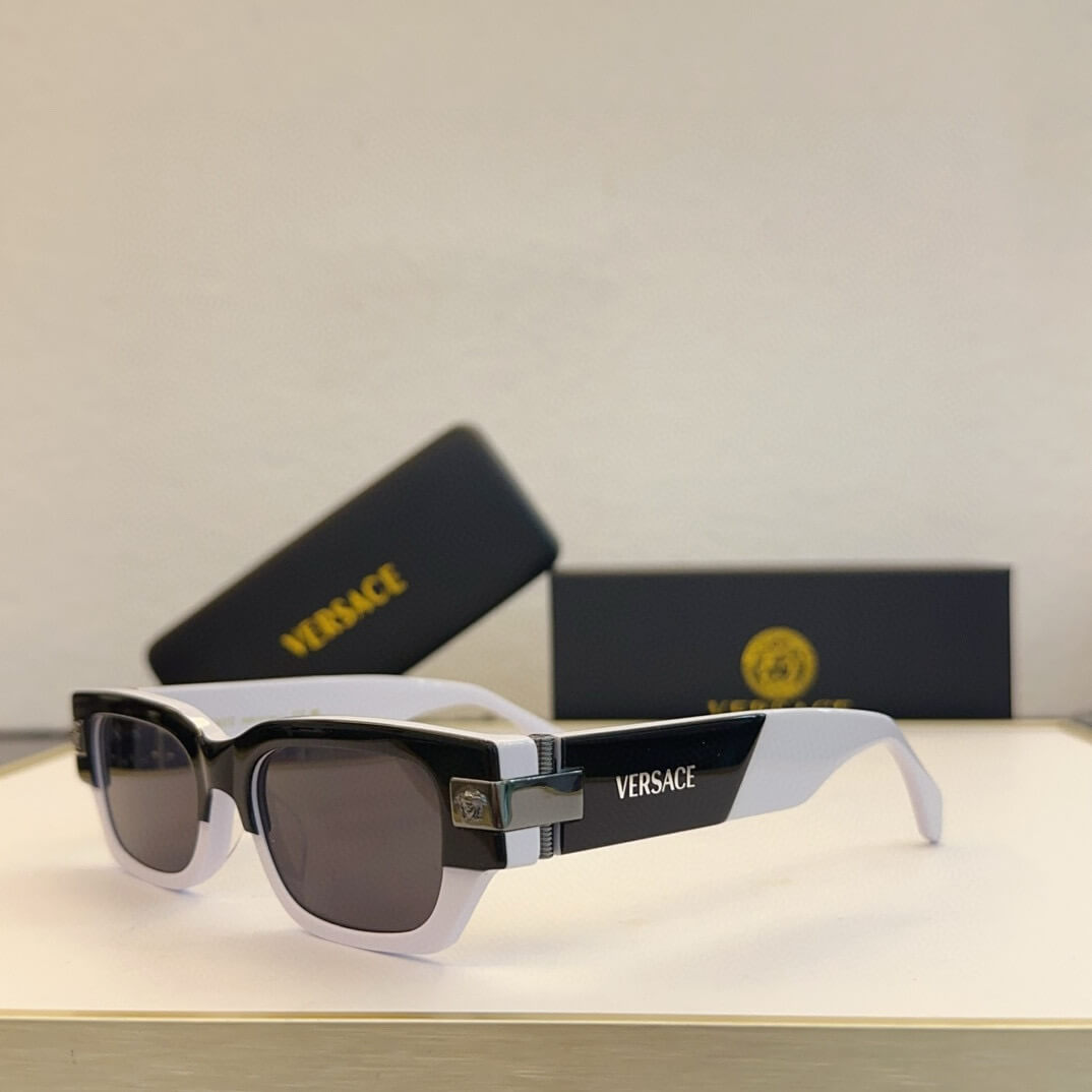 Versace VE4416U Men's Square Sunglasses - White, Black, Gray, Green - Image 9