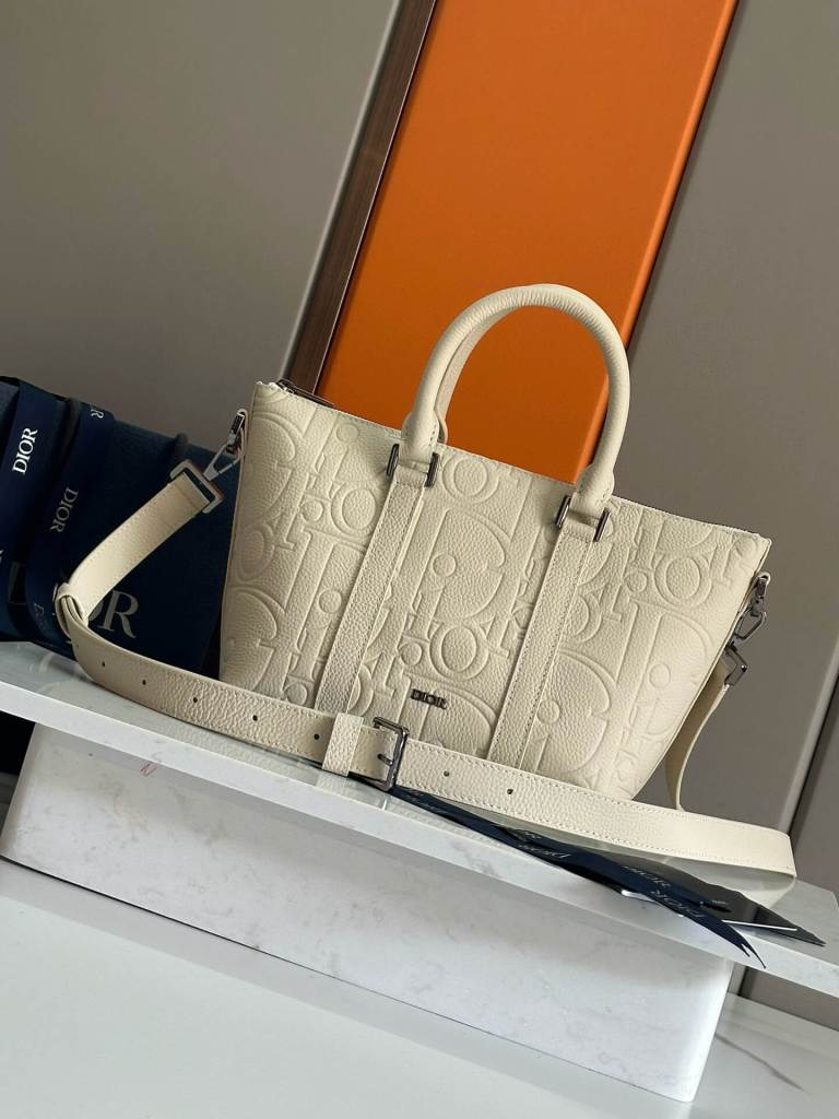 White Dior Gravity Leather and Black Grained Calfskin