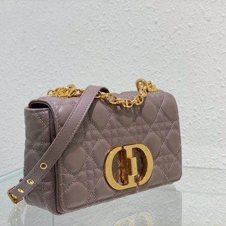 Dior Small Caro Bag Taupe Cannage Calfskin