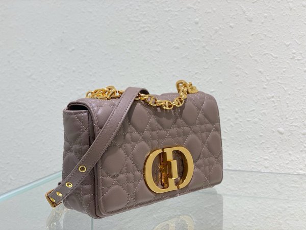 Dior Small Caro Bag Taupe Cannage Calfskin