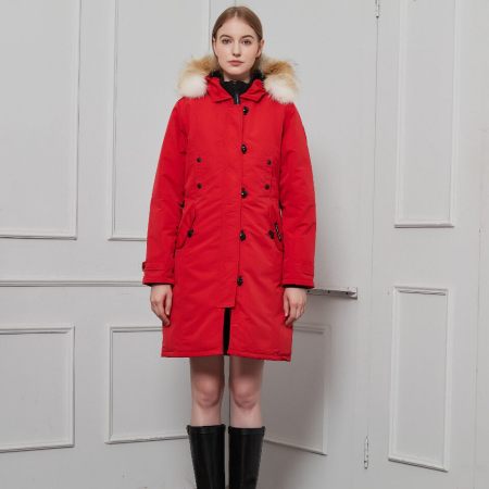 Canada Goose Women's Kensington Parka Jacket in Red
