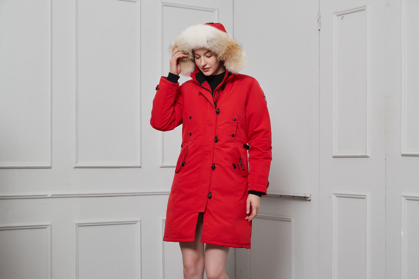 Canada Goose Women's Kensington Parka Jacket in Red - Image 7
