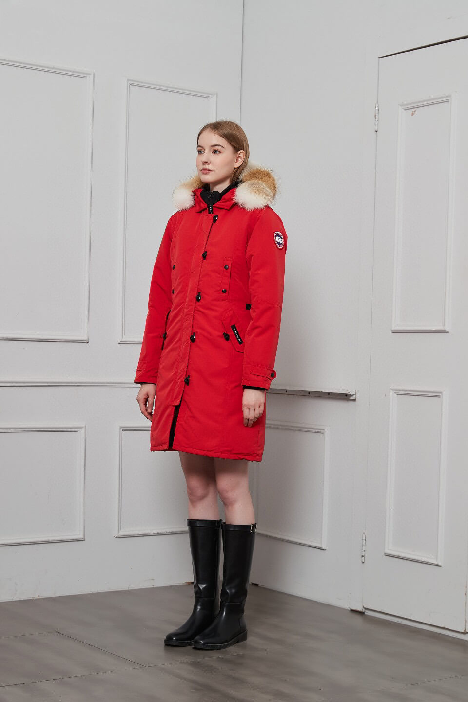 Canada Goose Women's Kensington Parka Jacket in Red - Image 6