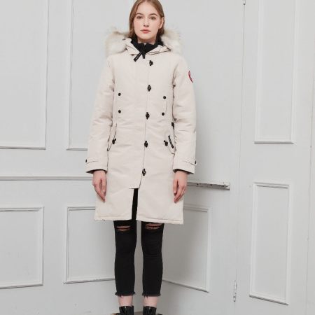 Canada Goose Women's Kensington Parka Jacket in Offwhite