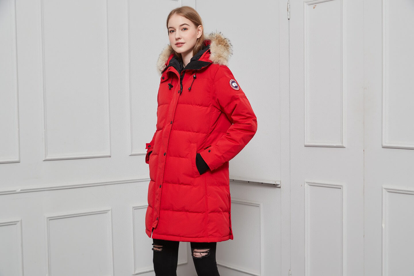 Canada Goose Women's Shelburne Parka Jacket in Red - Image 5