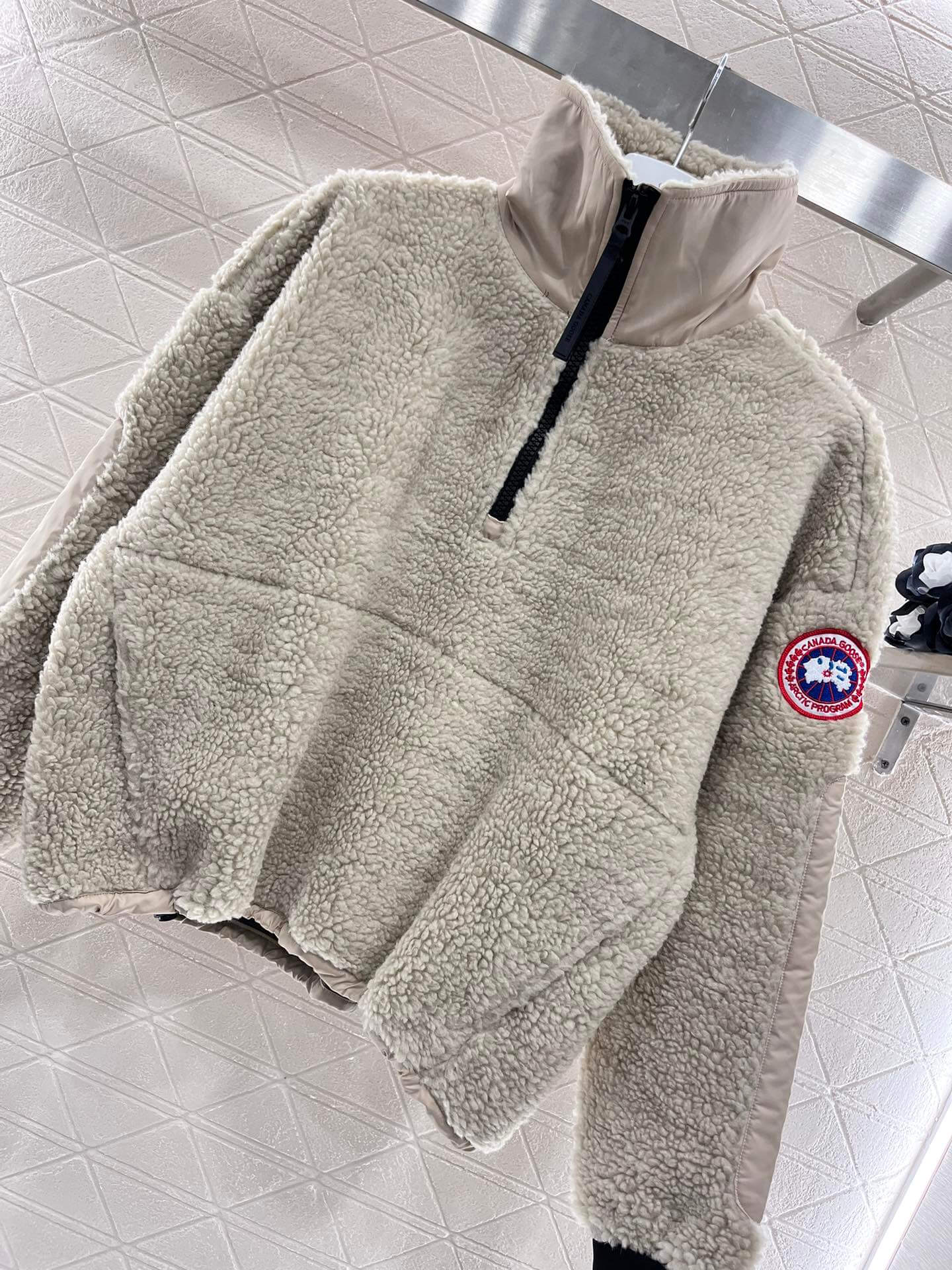 Canada Goose Simcoe Fleece 1/4 Zip Jacket in Beige - Image 8