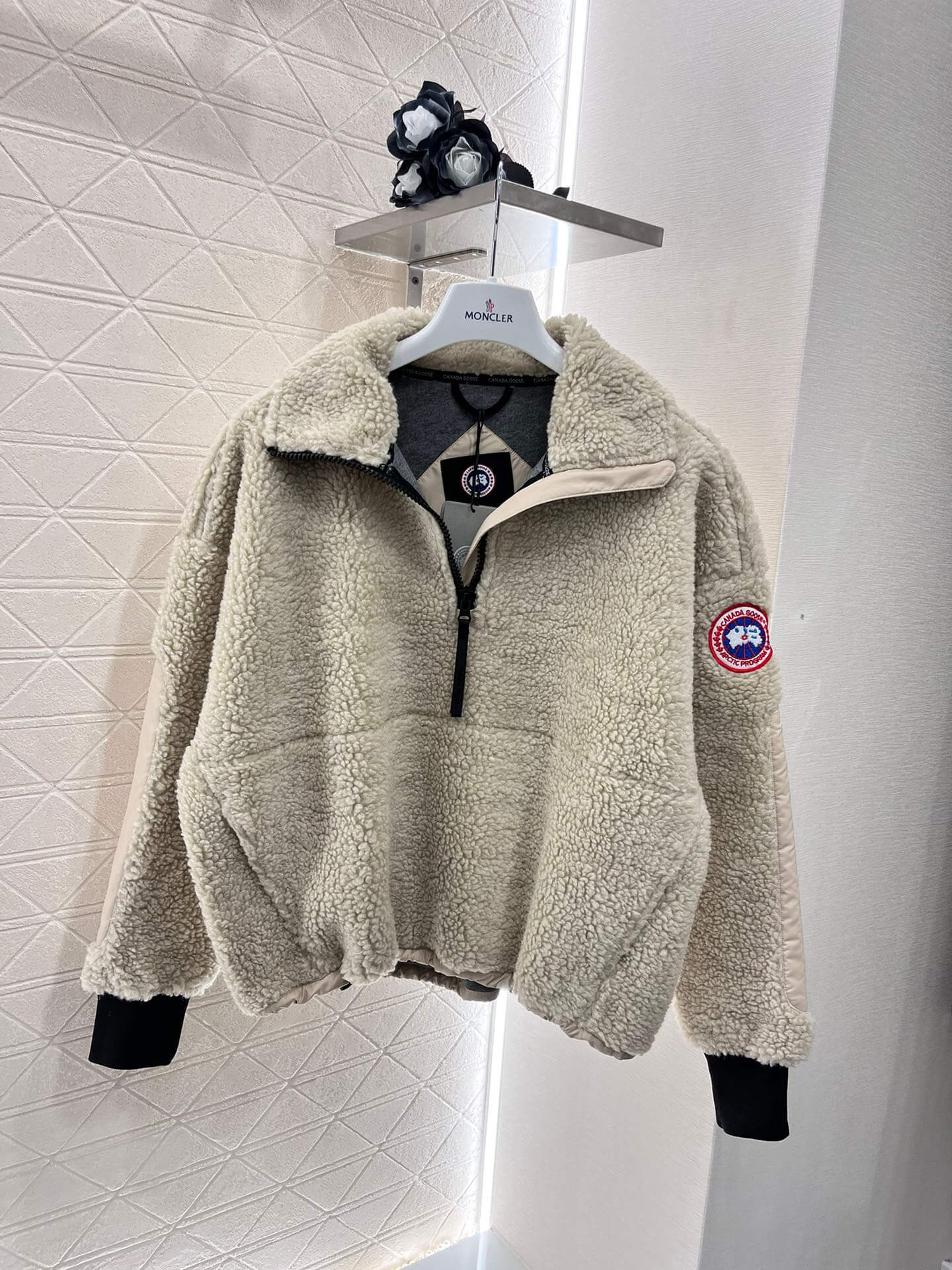 Canada Goose Simcoe Fleece 1/4 Zip Jacket in Beige