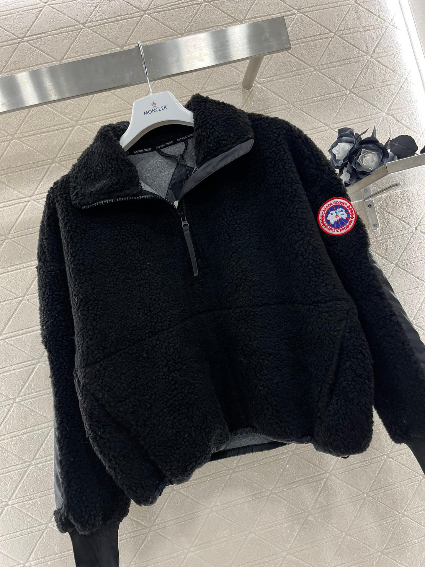 Canada Goose Simcoe Fleece 1/4 Zip Jacket in Black - Image 7