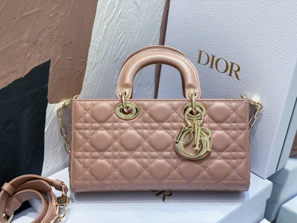 Dior Brown Small Lady D-Joy Bag Leather Lambskin