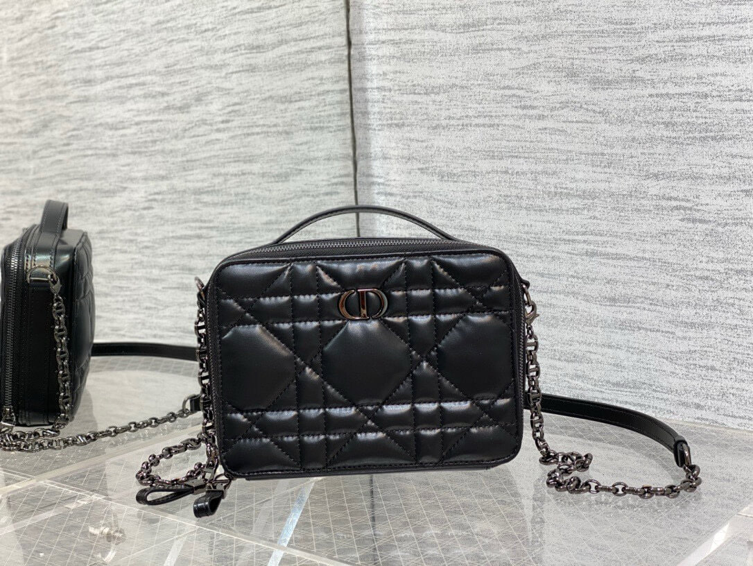 Christian Dior Caro Macrocannage Handbag Black - Image 2
