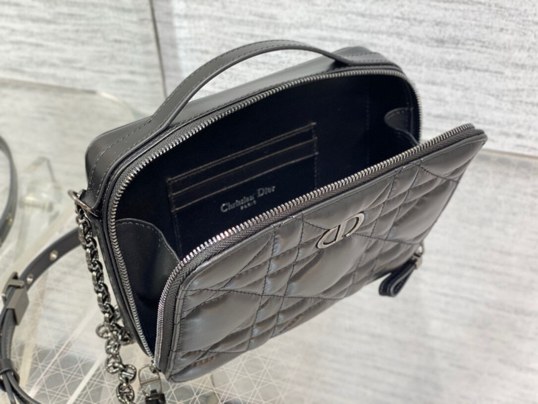 Christian Dior Caro Macrocannage Handbag Black - Image 5