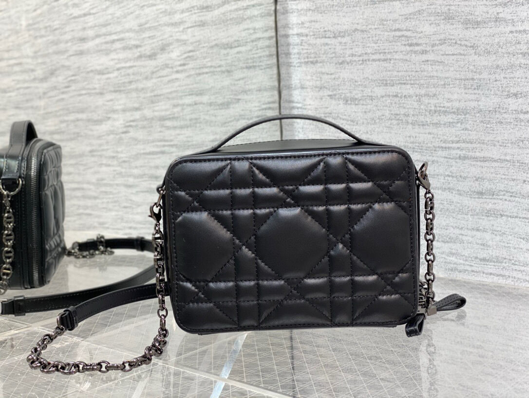 Christian Dior Caro Macrocannage Handbag Black - Image 4