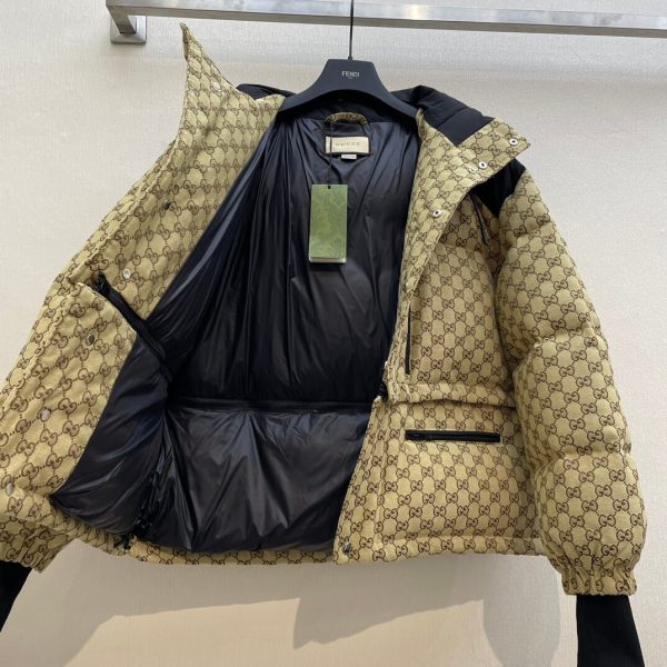 Gucci Women's GG Canvas Bomber Jacket in Beige and Ebony