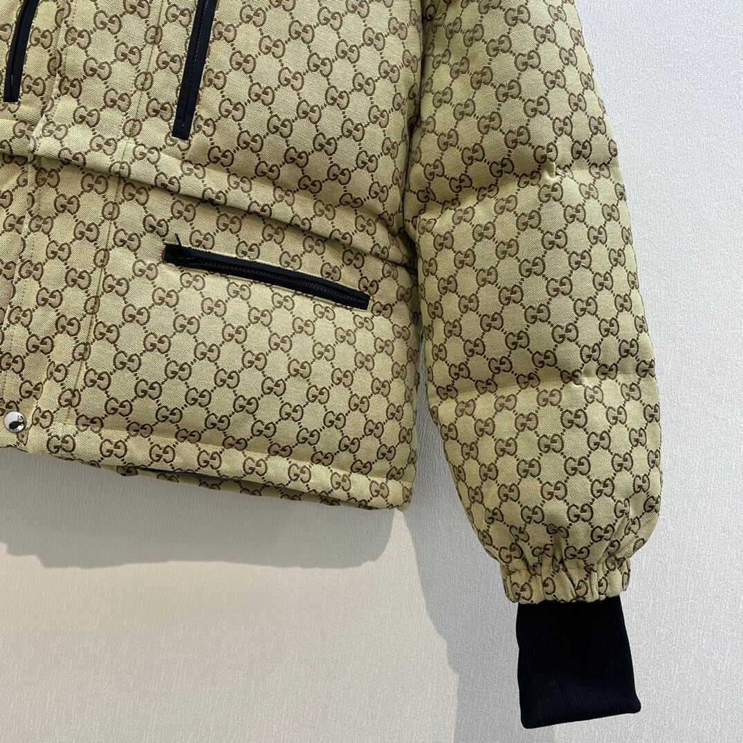 Gucci Women's GG Canvas Bomber Jacket in Beige and Ebony - Image 5