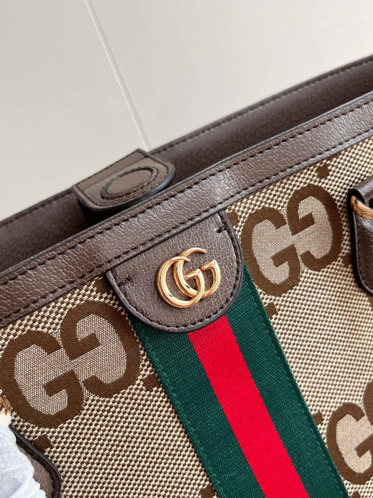 Gucci ophidia jumbo gg-canvas Beige Ebony tote bag - Image 6