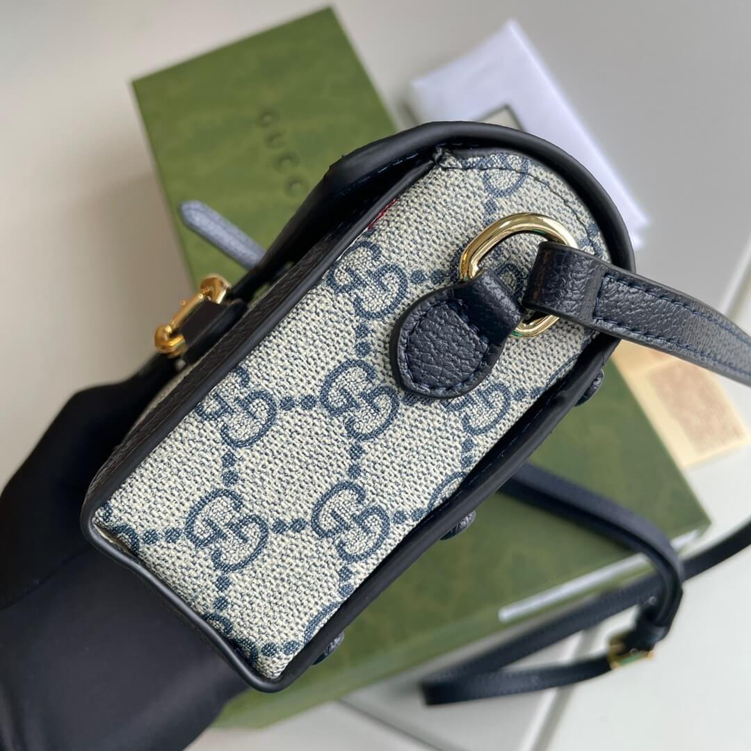 Gucci Horsebit 1955 Gray Black Mini Shoulder Bag - Image 7