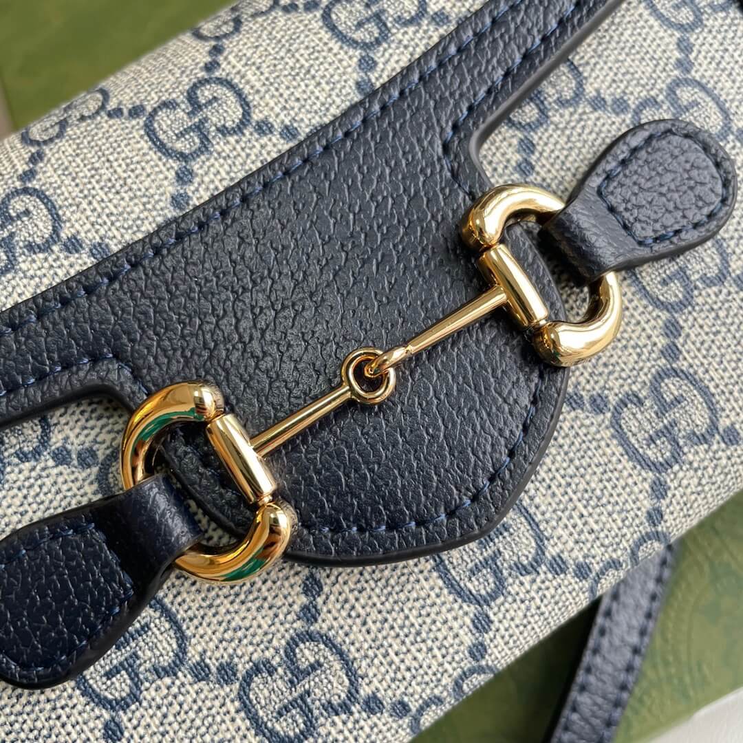 Gucci Horsebit 1955 Gray Black Mini Shoulder Bag - Image 6