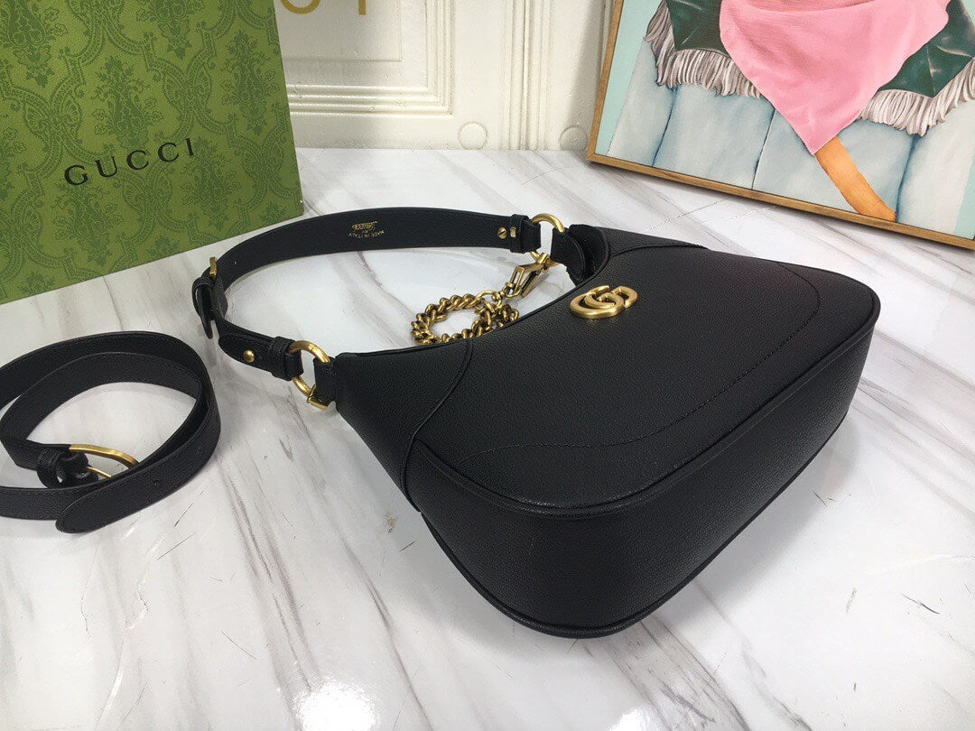 Gucci Aphrodite Grained-Leather Women's Black Shoulder Bag - Image 6