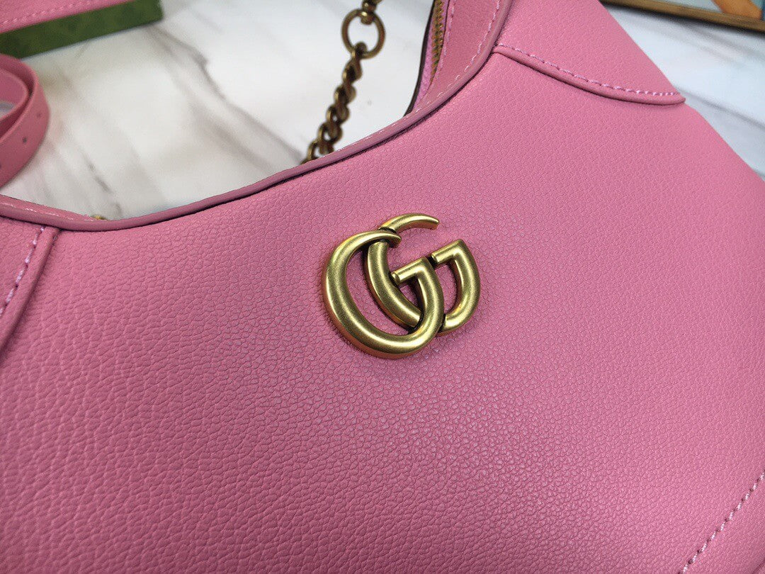 Gucci Aphrodite Grained-Leather Women's Pink Shoulder Bag - Image 6