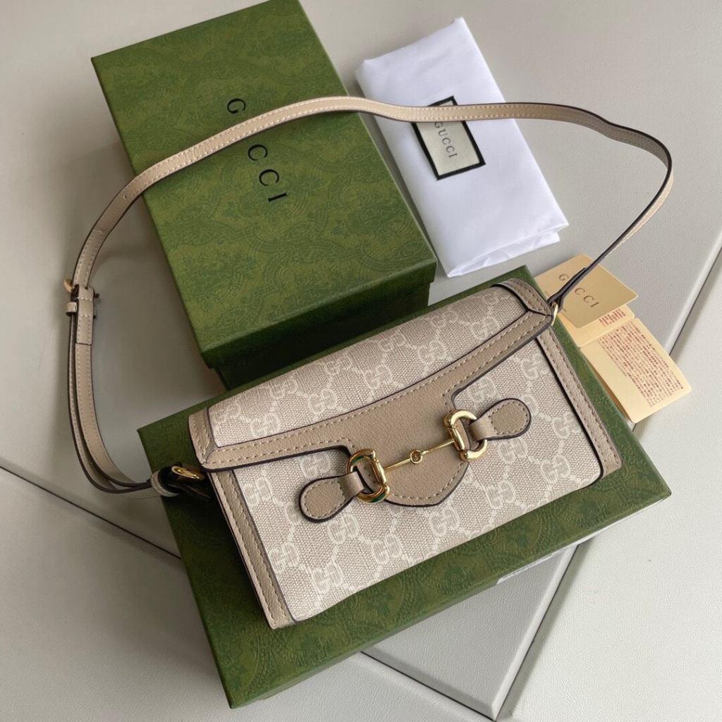 Gucci Horsebit 1955 Beige Ivory Mini Crossbody Bag