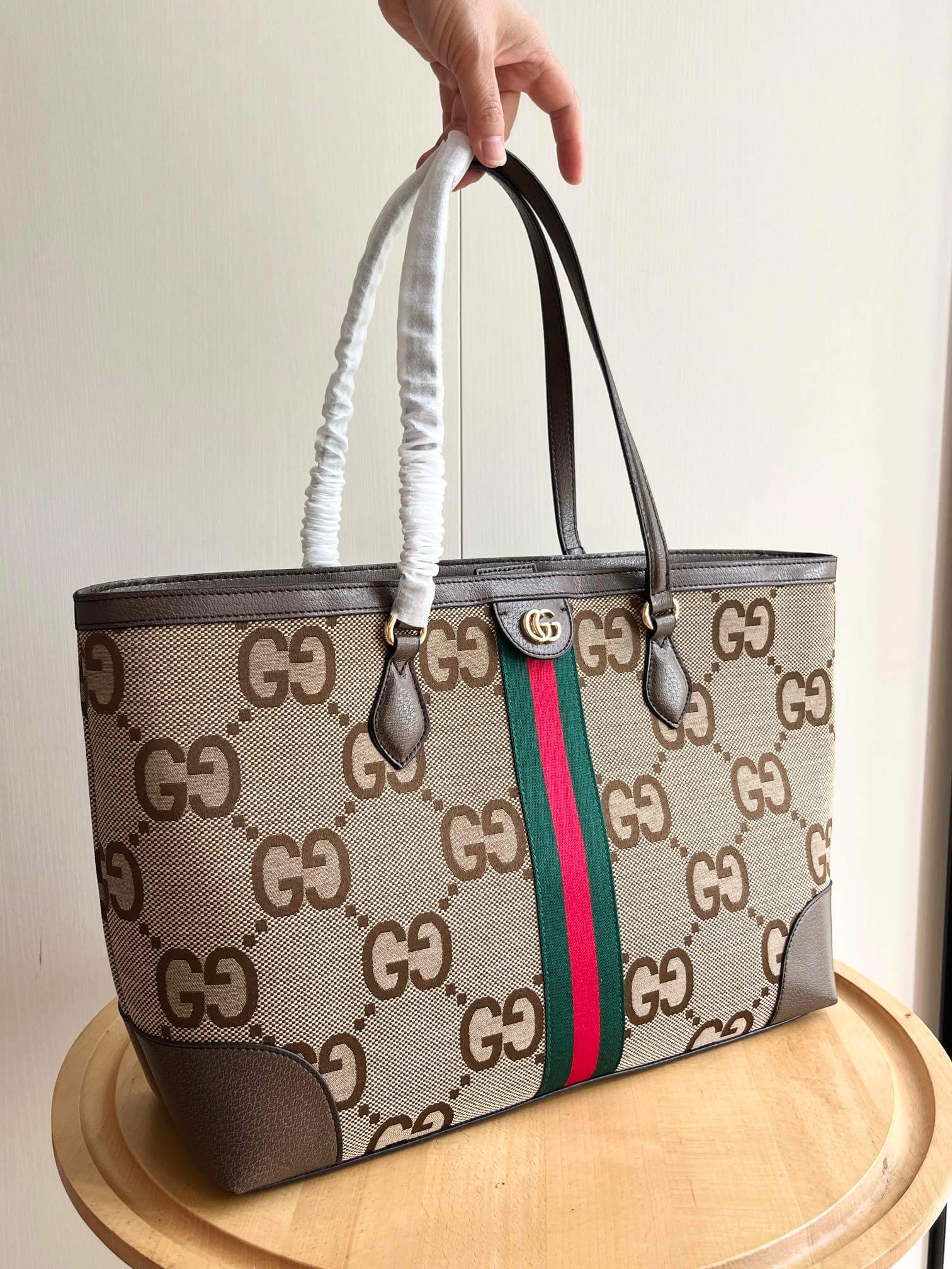 Gucci ophidia jumbo gg-canvas Beige Ebony tote bag